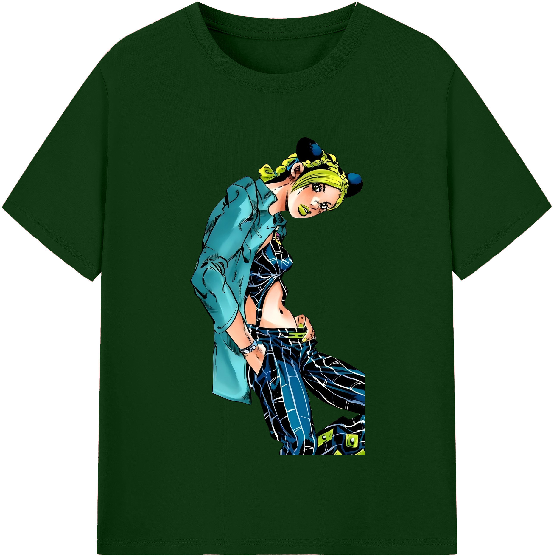 （画像用） "ジョジョの奇妙な冒険 くうじょう ジョリーン JoJo's Bizarre Adventure Jolyne Cujoh " 綿100％半袖Tシャツ（フロントプリント）